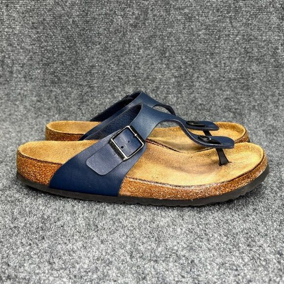 Birkenstock Gizeh Sandals Women's Size 10.5 Blue Birko-Flor Toe Post Flip Flops - Picture 1 of 11